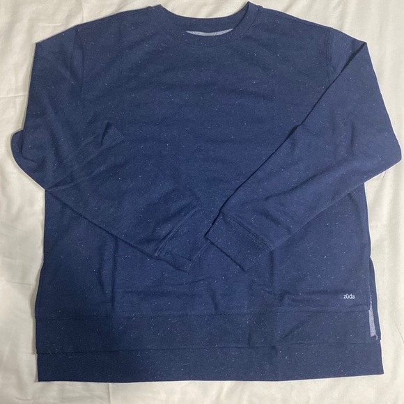 Zuda Flecked French Terry Pullover Navy - Picture 1 of 4